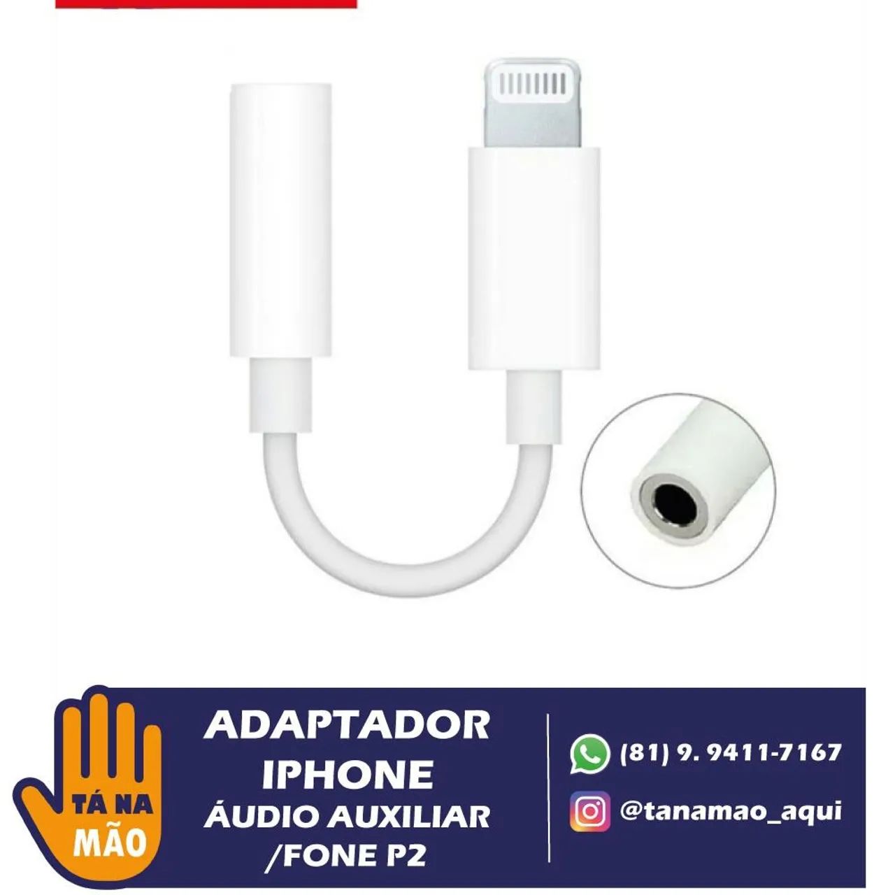 Adaptador fone ouvido P2/iPhone  - Foto 2