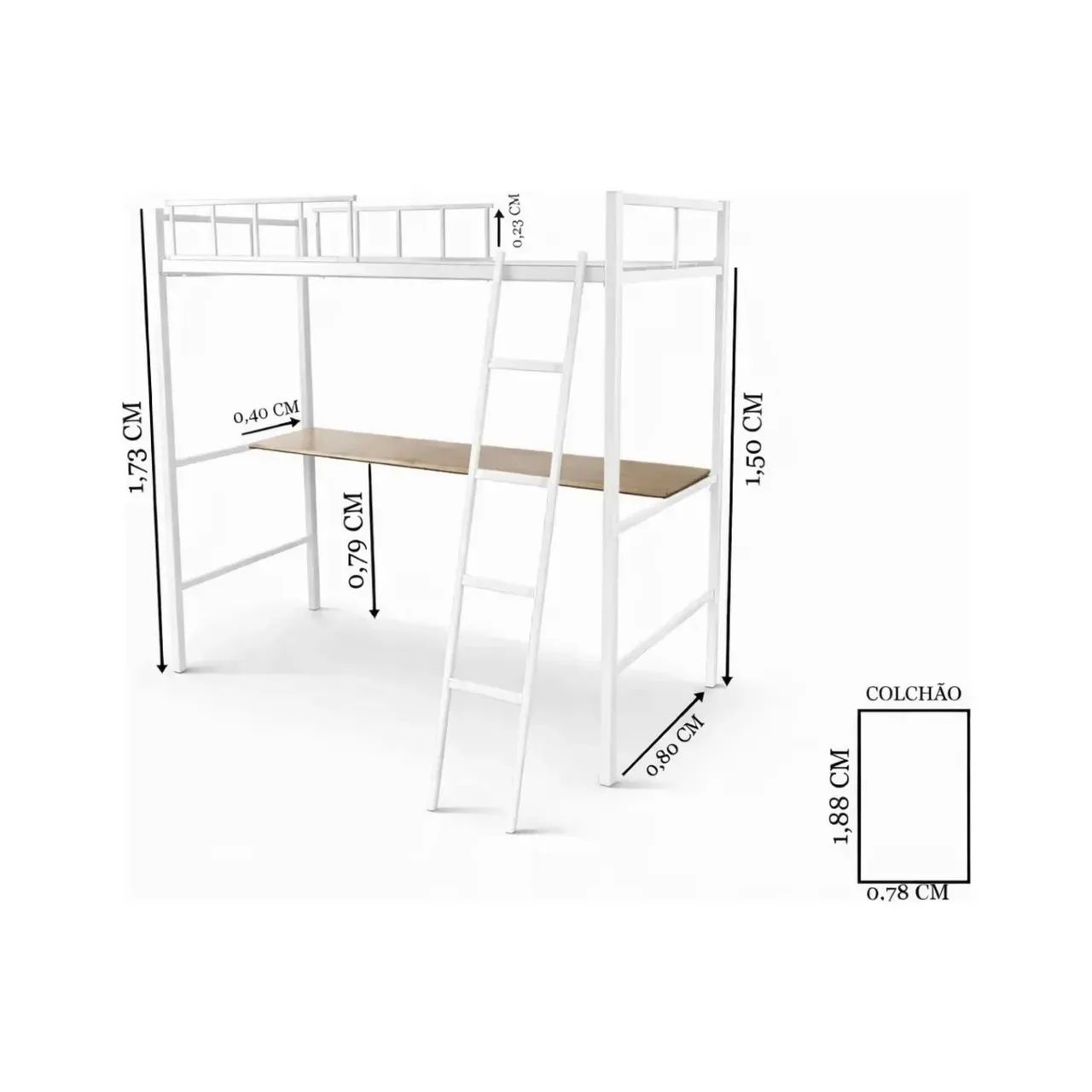 Cama suspensa com escrivaninha  - Foto 2