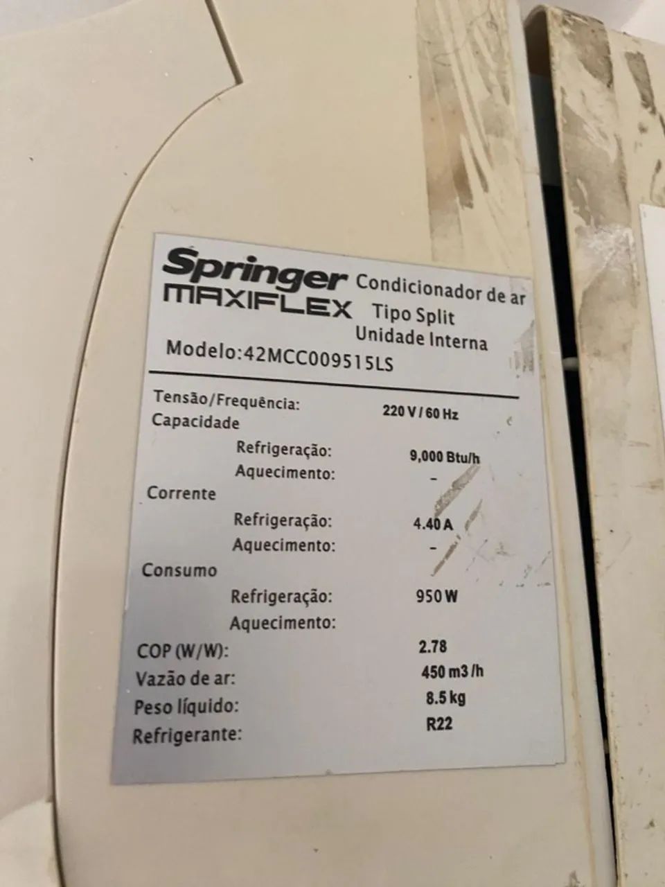Ar condicionado Split Convencional Springer Maxiflex 9000 btus 220V