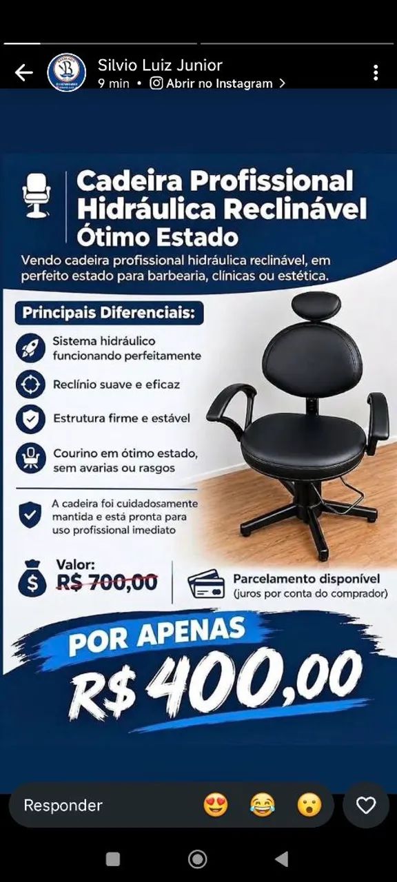 Cadeira para salão 