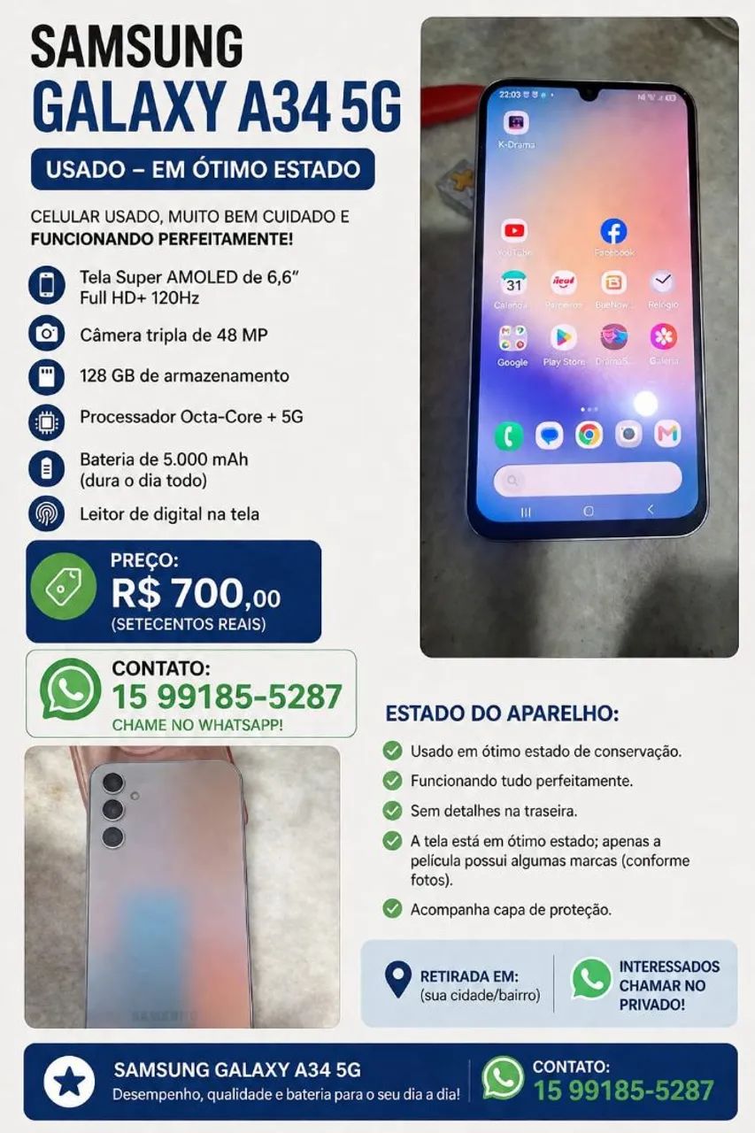 Celular Galaxy A 34 5ga