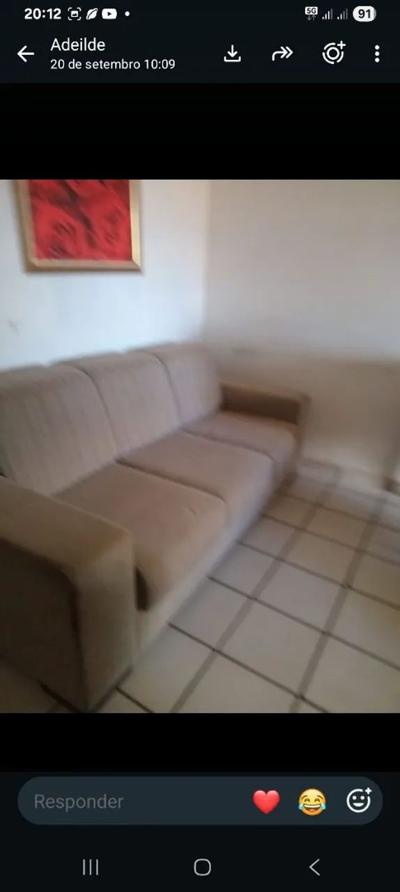 Vendo sofá 3 lugares 350,00