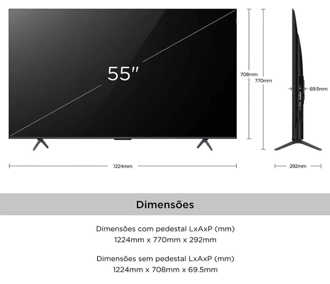 Smart Tv QLED 55 Polegadas  - Foto 3