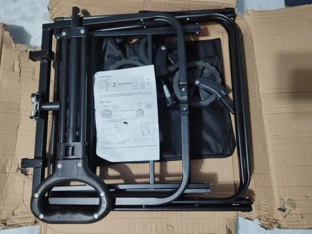 Carrinho Multiuso Para Camping Até 100kg Dobrável Cor Preto - Foto 4