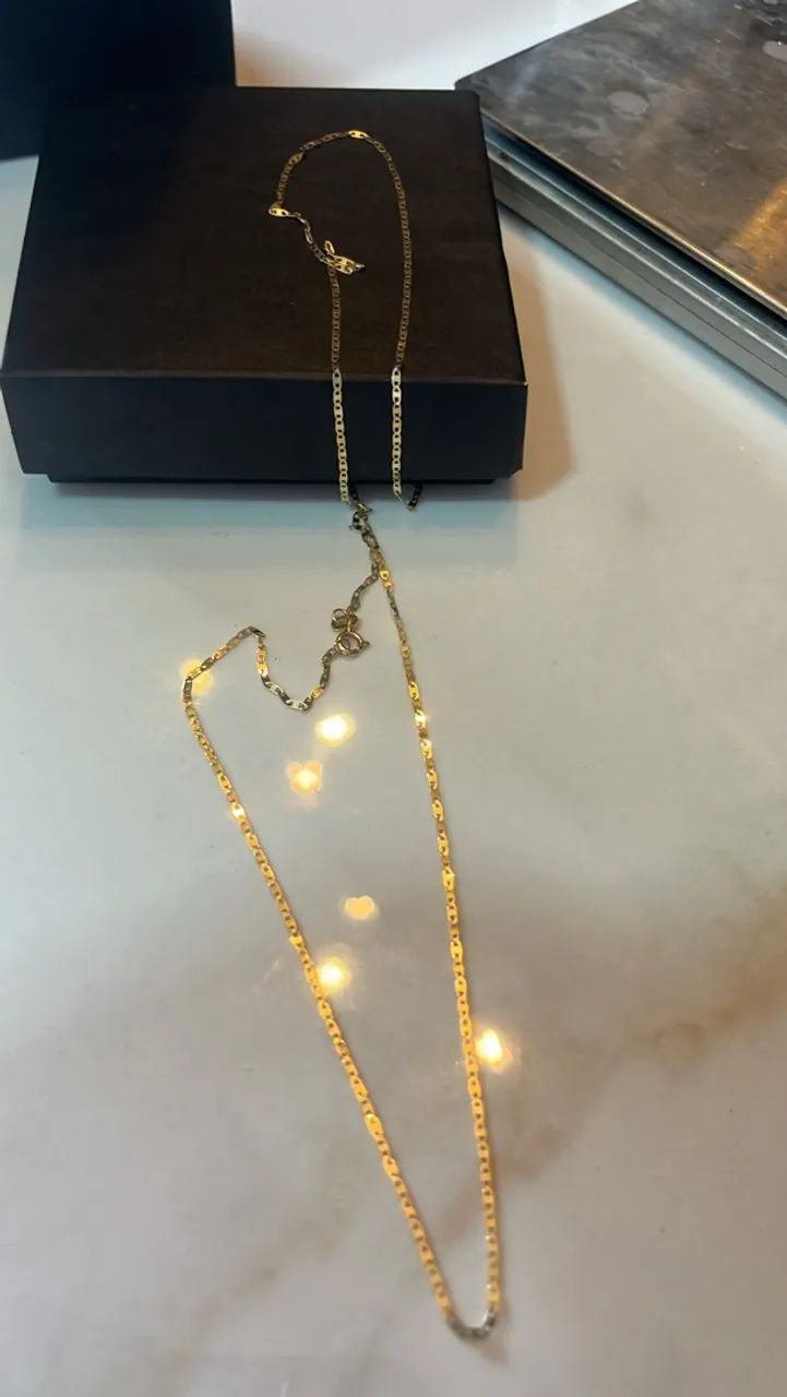 Ouro 18k 1,9 corrente piastrine gucci 70cm