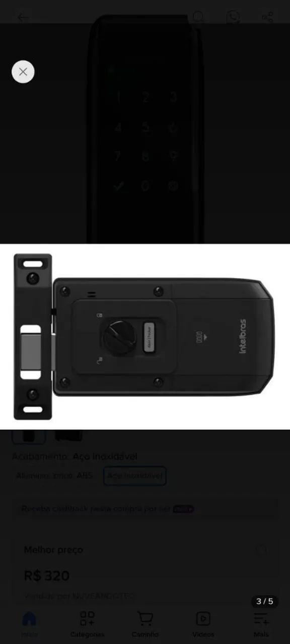 Fechadura digital Intelbras valor 280,00 - Foto 3