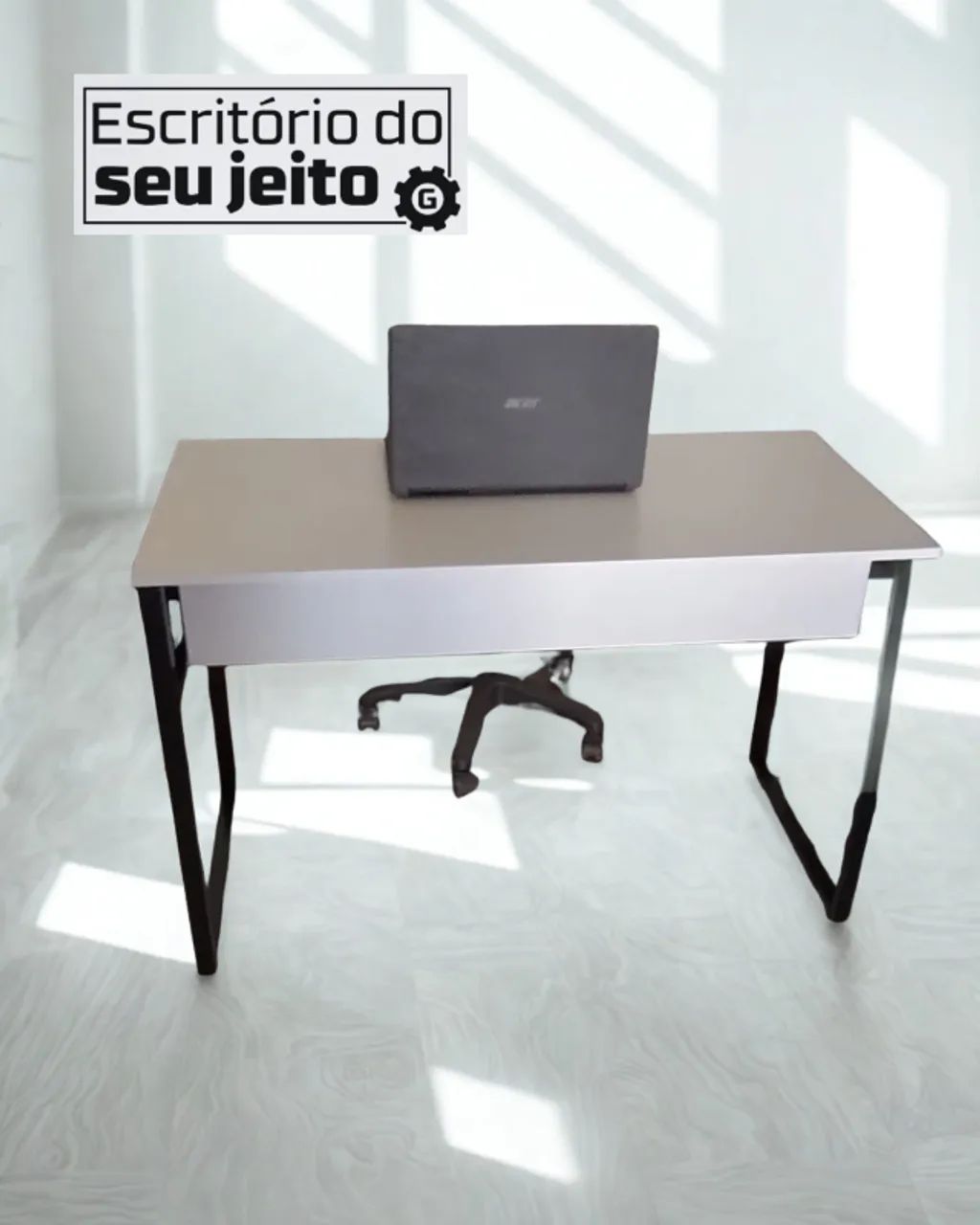 Mesa Industrial REFORÇADA NOVA 1,1m Multiuso para Computador Notebook de Estudo Escritório - Foto 3