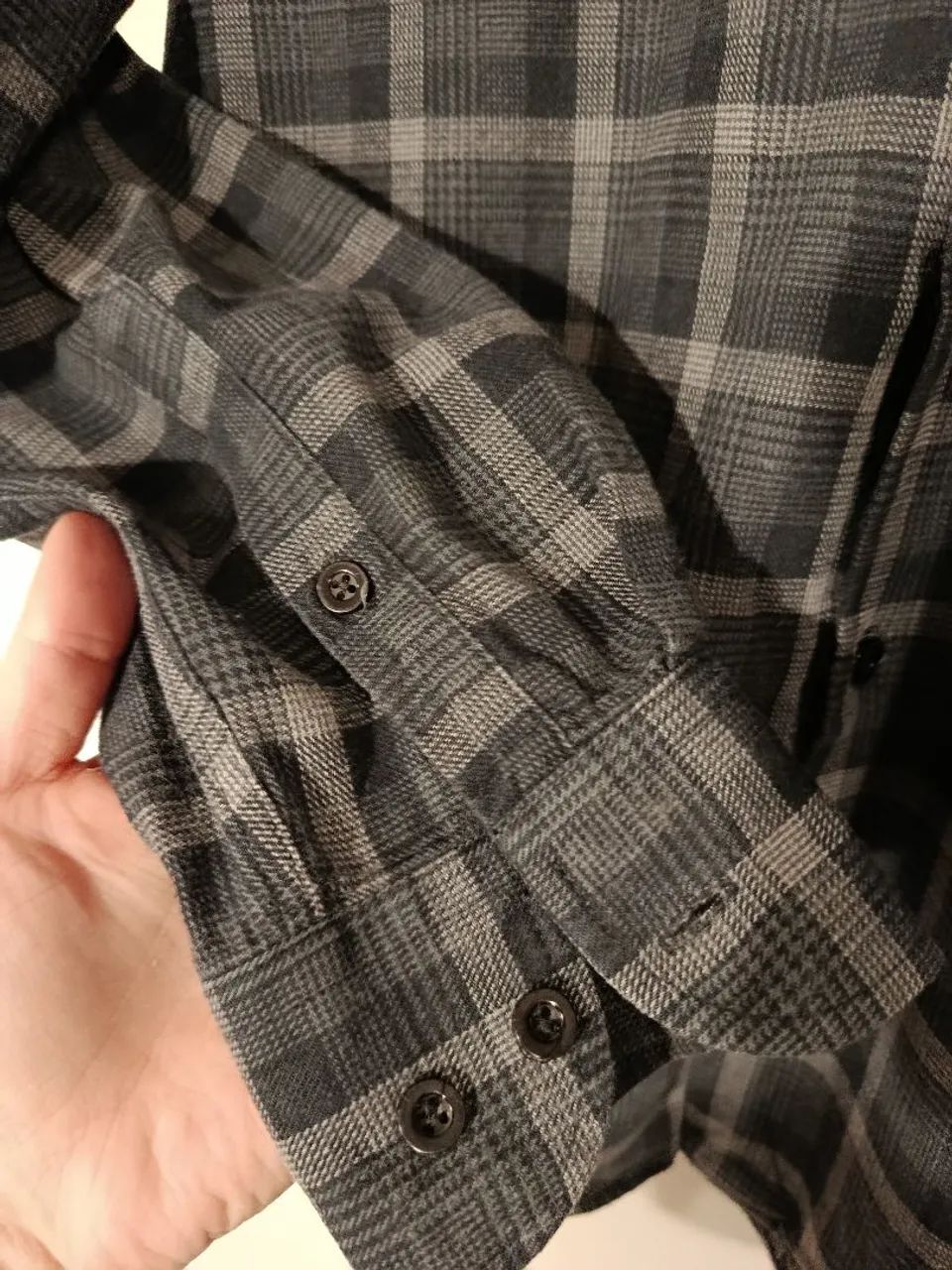 Camisa xadrez flanelada cinza 40 - Foto 4