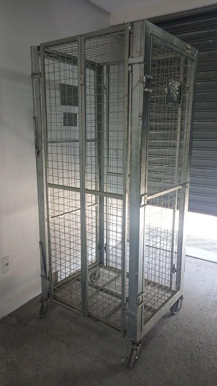 Gaiola aramada dobrável, container aramado dobrável com rodas, rodízio. - Foto 5