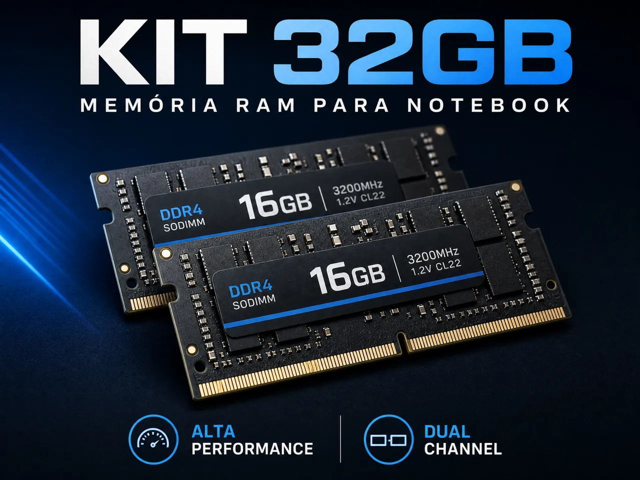 Memória DDR4 32gb(2X16) 3200MHZ Kingston Fury RGB- Loja física