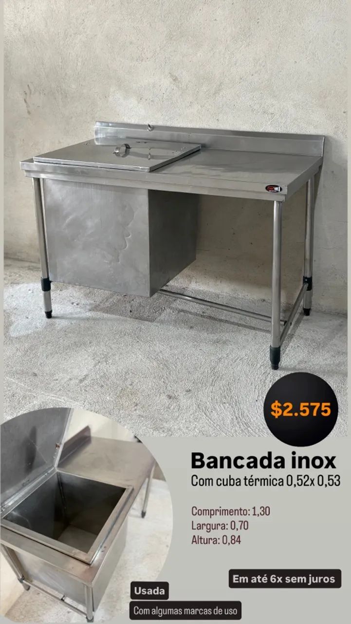 Bancada inox com Cuba térmica 6x sem juros  - Foto 2