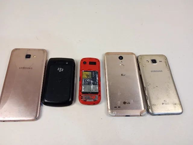 Lote 5 Celulares Smartphones Sucata Para Peças Dá Sinal De Vida