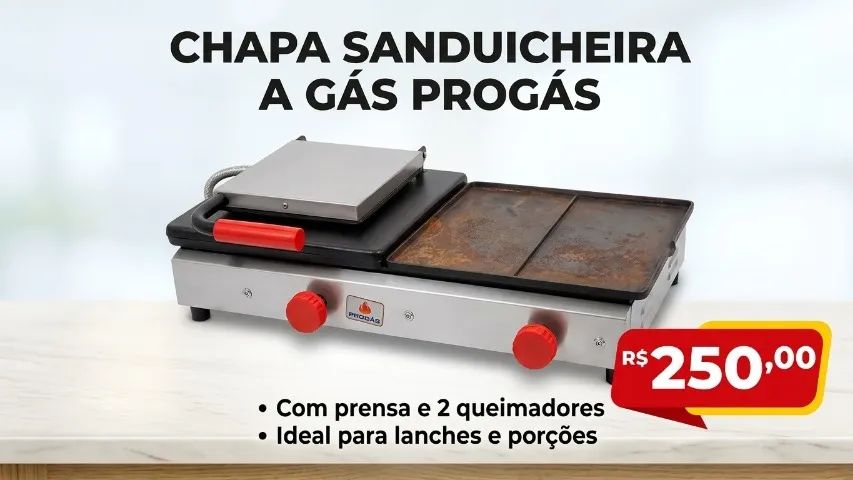 Chapa sanduicheira a gás