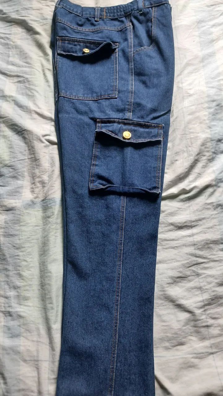 Calça jeans cargo 44  - Foto 2
