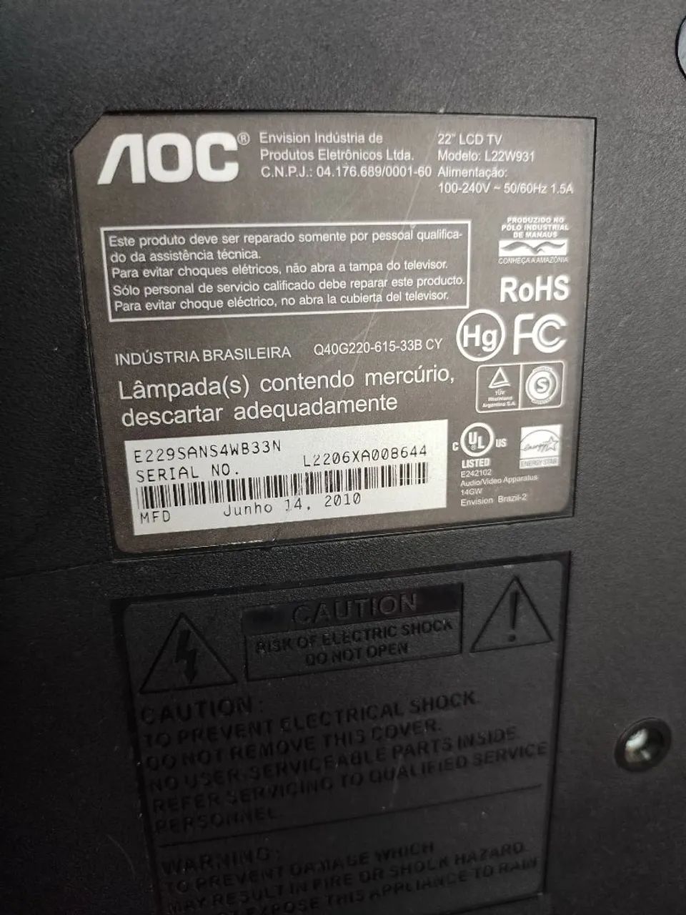 Tv LCD 22 polegadas pra conserto  - Foto 3