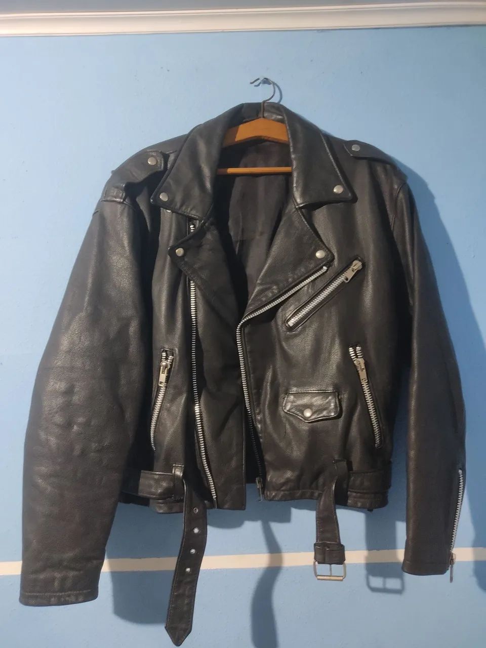 Jaqueta masculina de couro 
