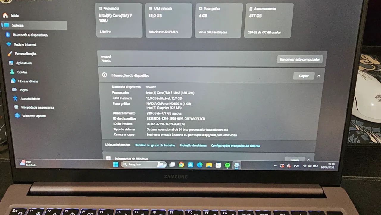 Samsung Galaxy Book4 - Intel Core 7 / 16GB RAM / SSD 512GB / NVIDIA MX570 - Foto 2