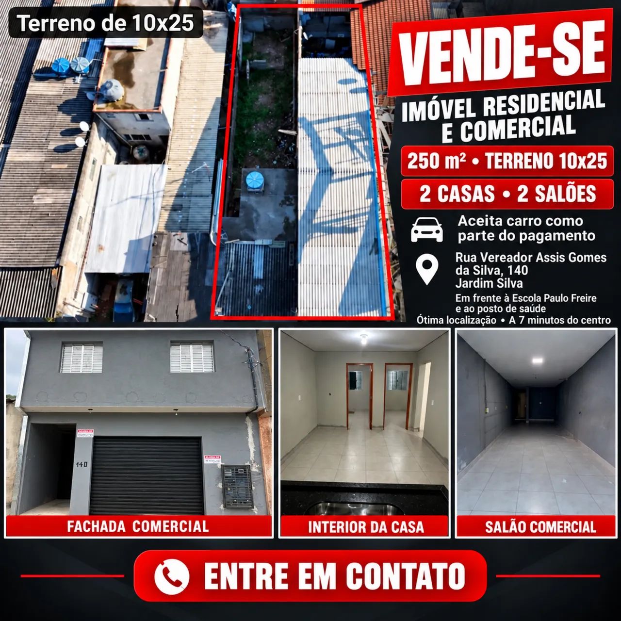 Casa é salão a venda 