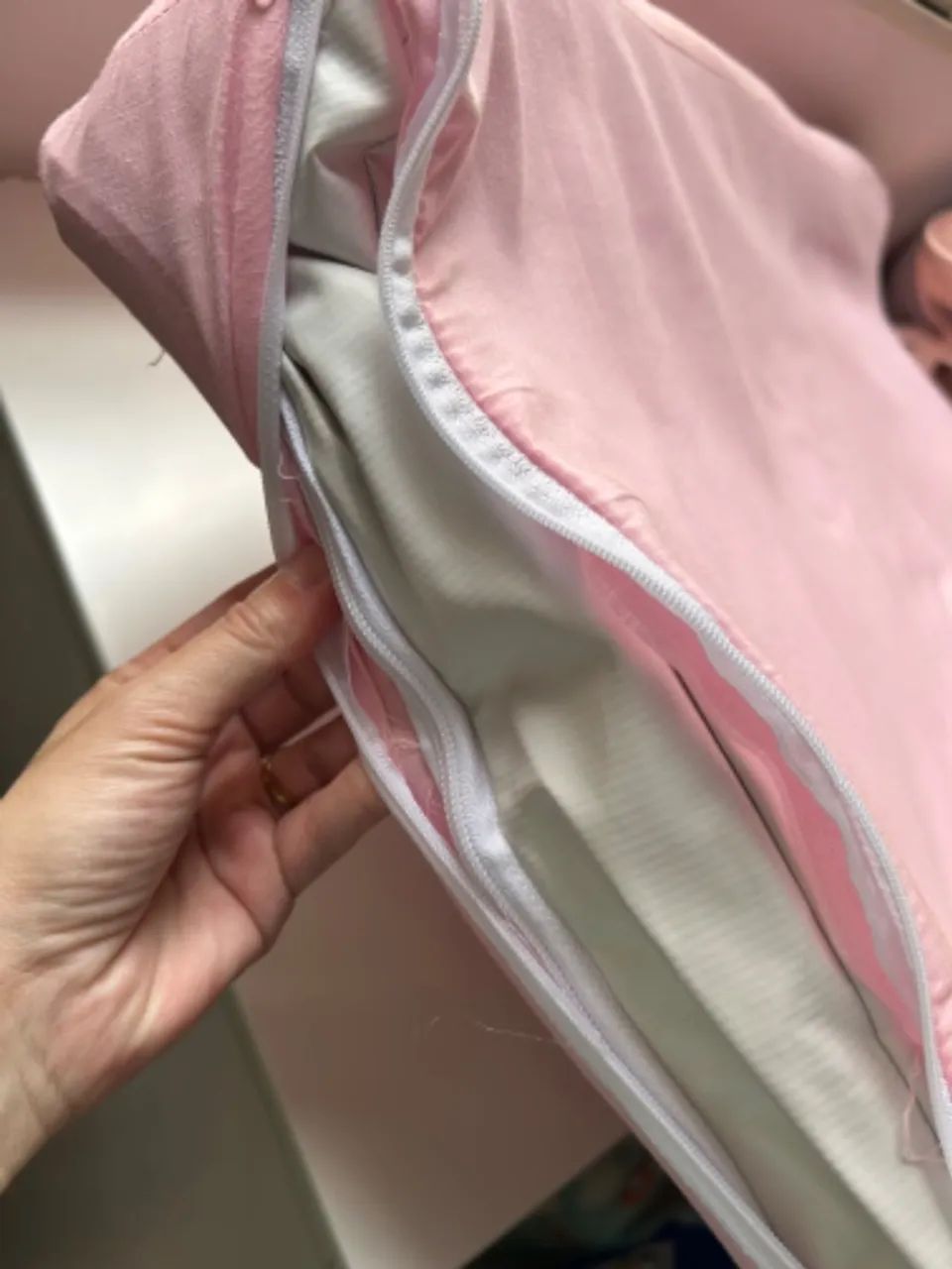 TROCADOR DE CÔMODA DE BEBÊ BRANCO E ROSA - Foto 2