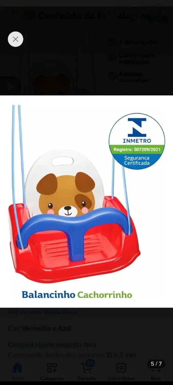 Vende-se balanço infantil 