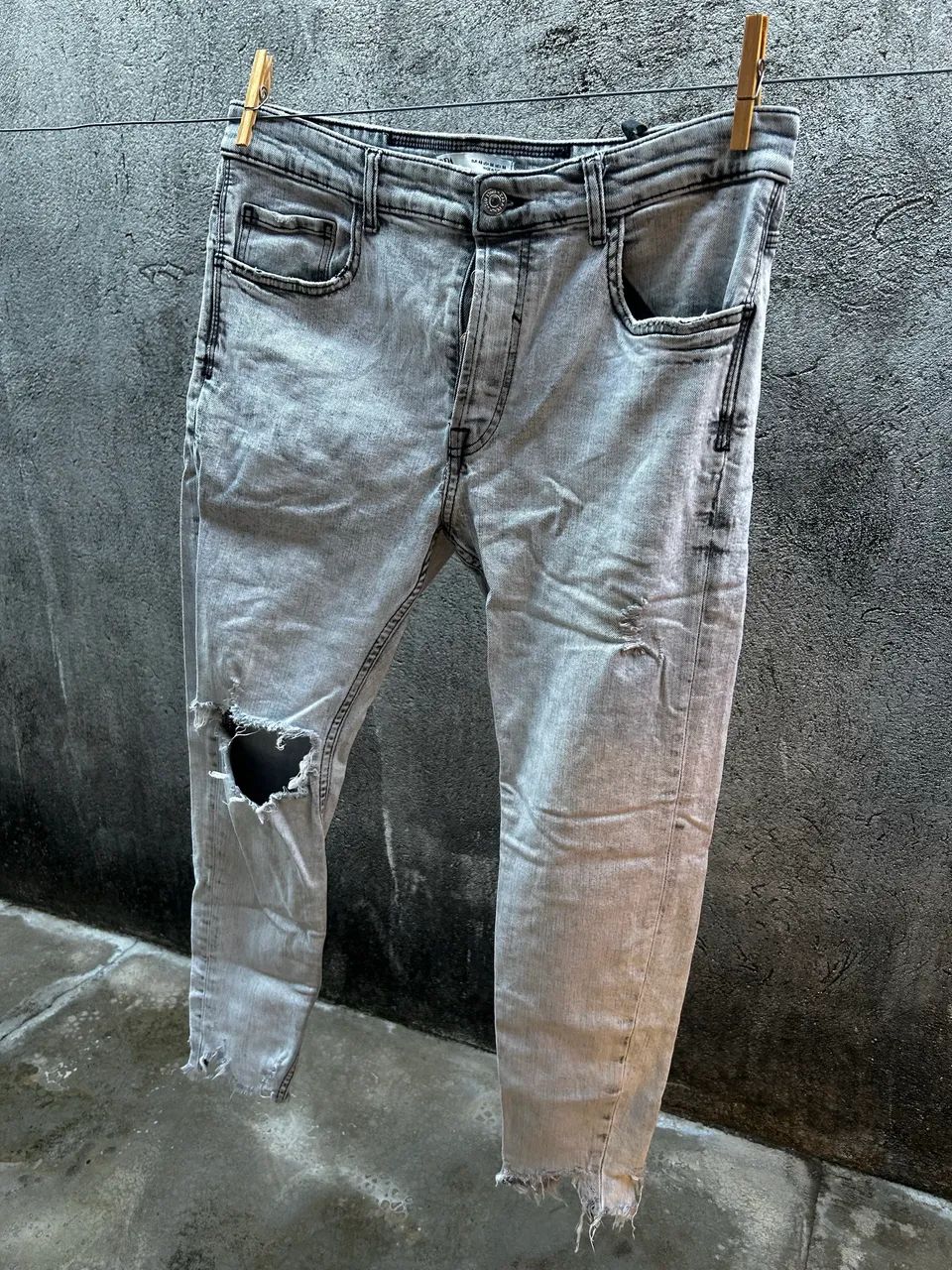 Calça jeans Zara branca skinny 