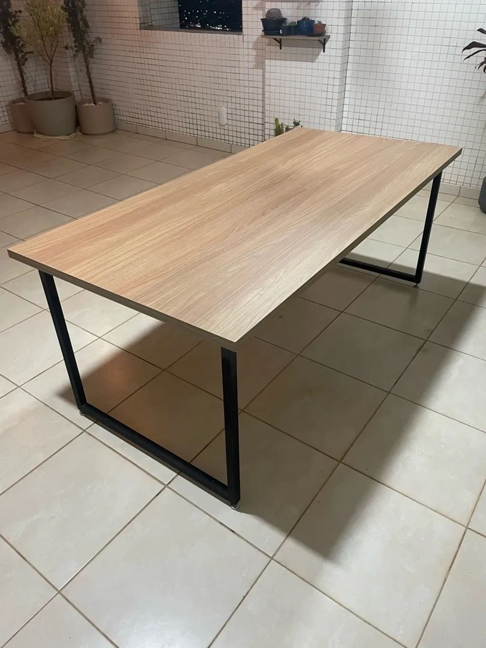 Mesa MDF amadeirado 6 lugares - Foto 2