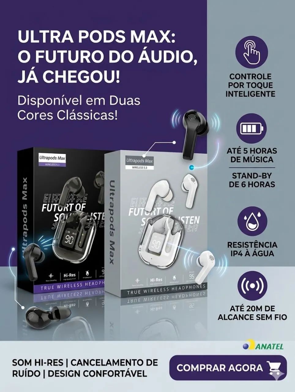 Fone de ouvido bluetooth