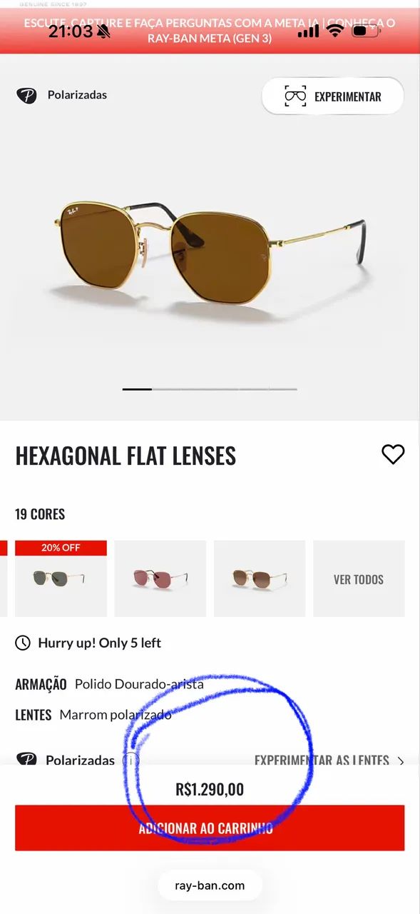Óculos RayBan Original  - Foto 3