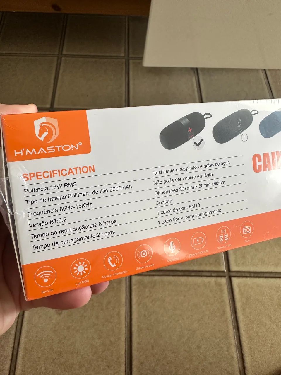 Caixa de som Bluetooth H-Maston 16W (nova) - Foto 4