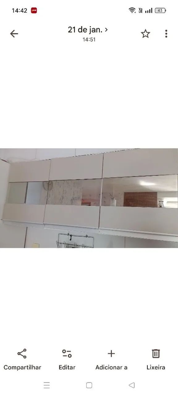 Armário de cozinha com 3 porta vidro  