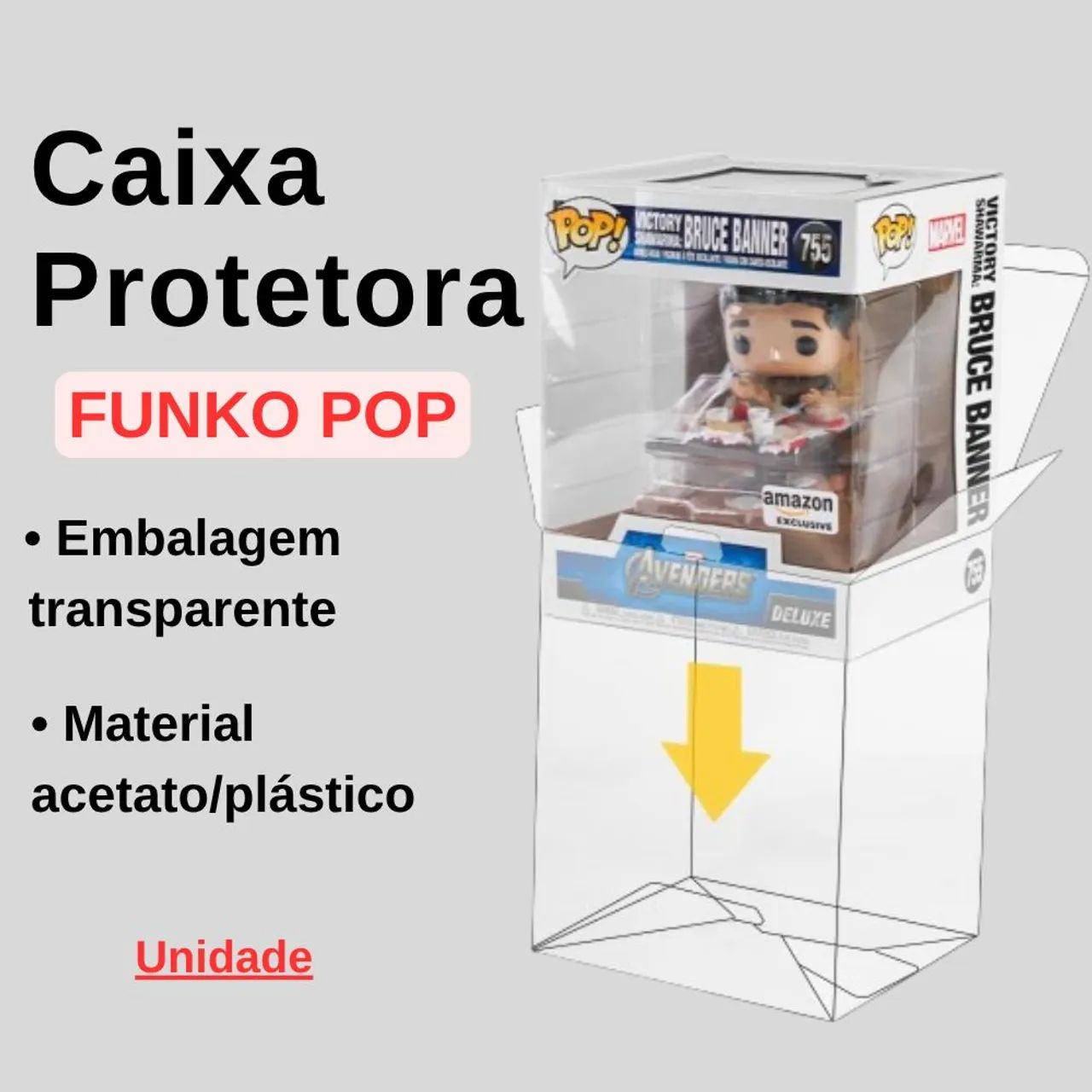 4 Caixas Protetora para Funko Pop Acetato 16,2x11,7x9,2 