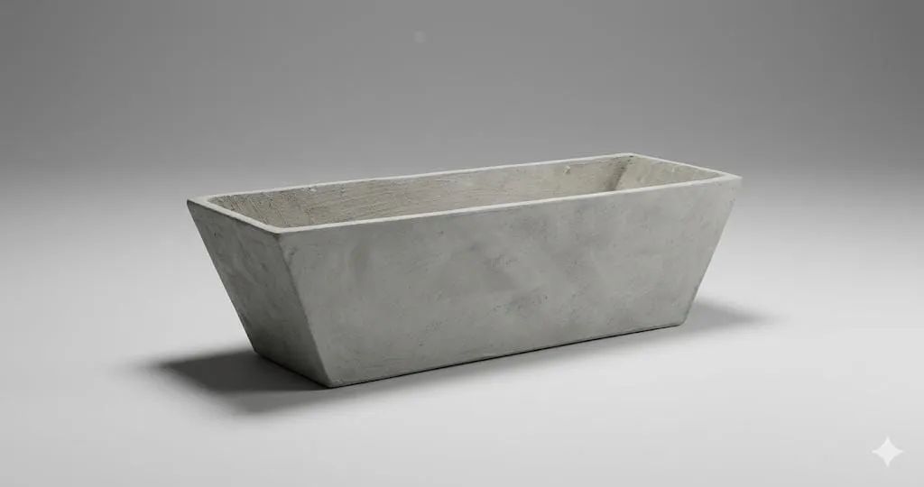 VASO RETANGULAR EM CONCRETO MACIÇO 100X0,25X0,25