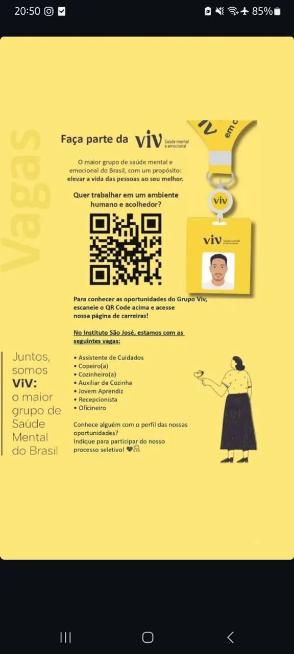 Vaga recepcionista 