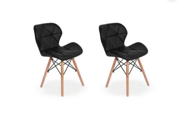 Vendo Kit 2 Cadeiras Charles Eames Eiffel Slim Wood Estofada - Foto 4