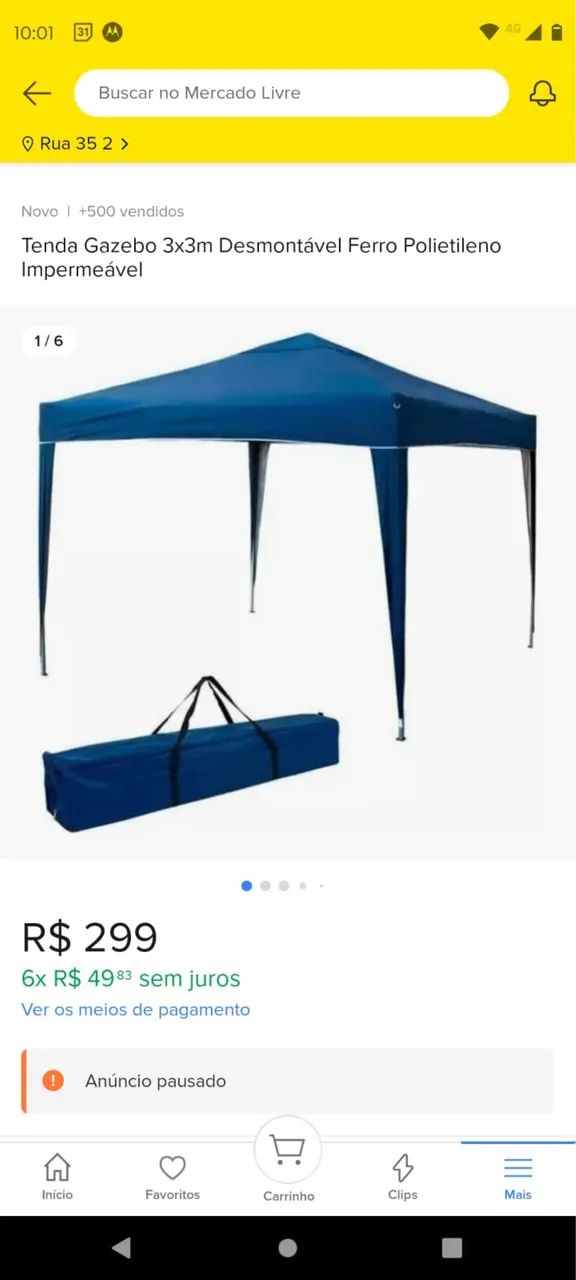 Tenda 3X3m desmontável, impermeável 