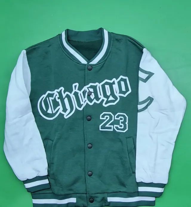 Jaqueta Chicago Verde e Branca TAM M