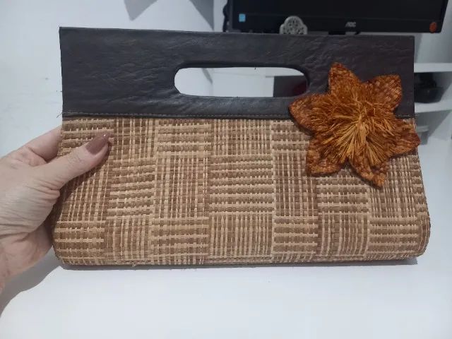 Bolsa praia palha artesanal 