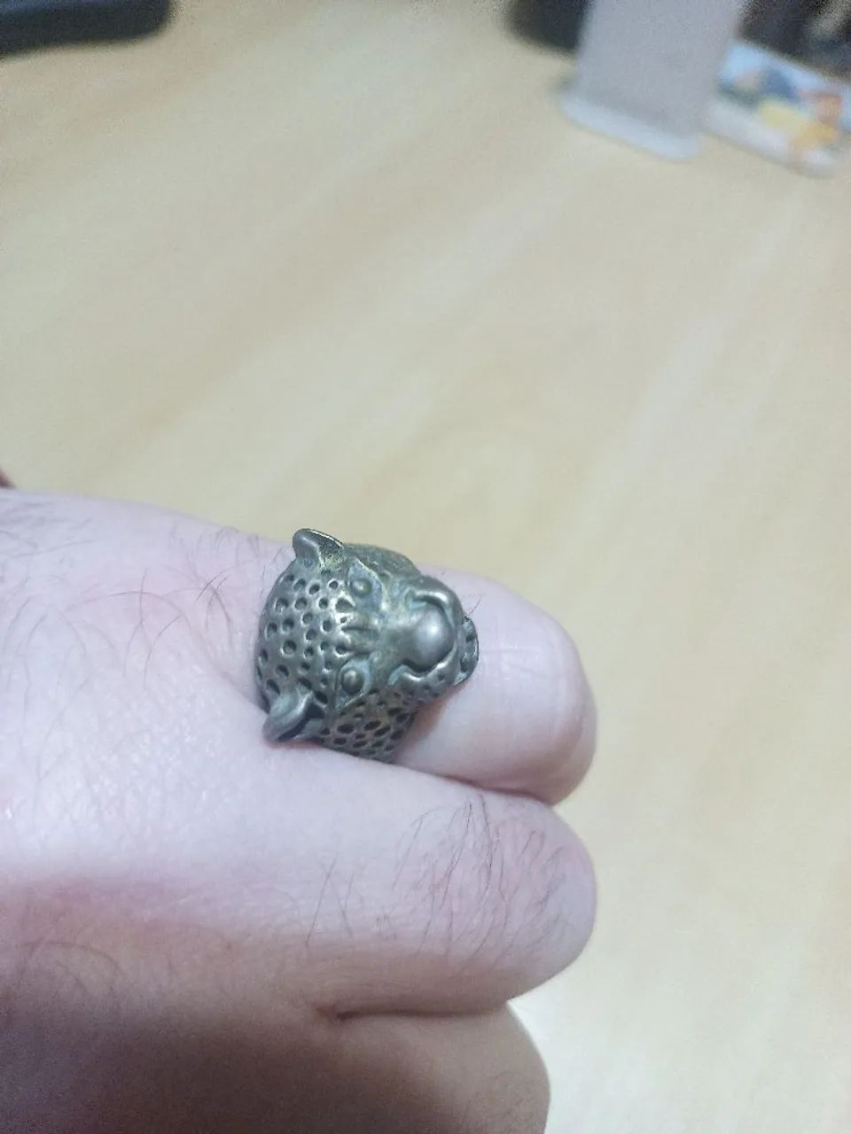 Anel em Prata 925 Cabeça de Leopardo /  Romano