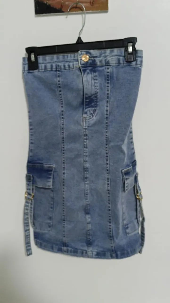 Vestido tomara que caia Jeans  - Foto 4