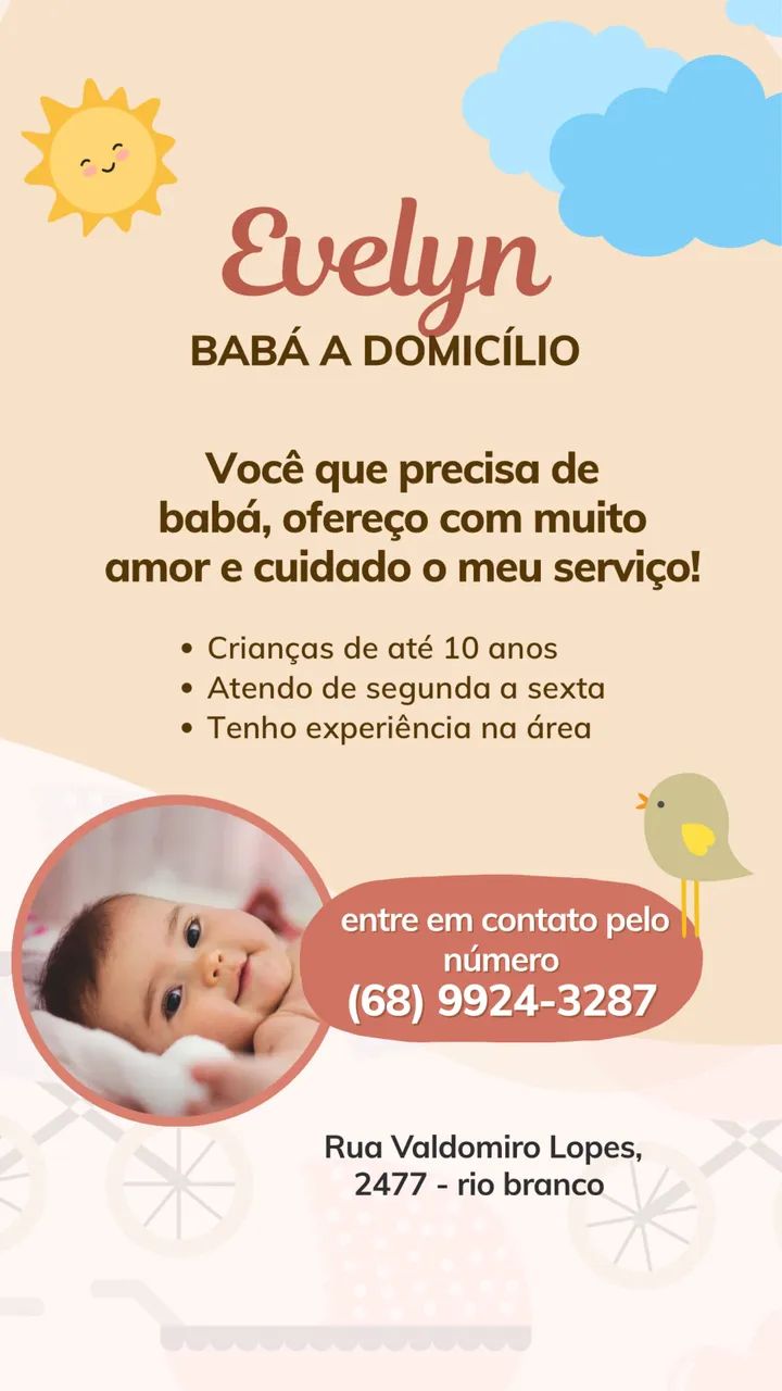 Meus serviços como babá 
