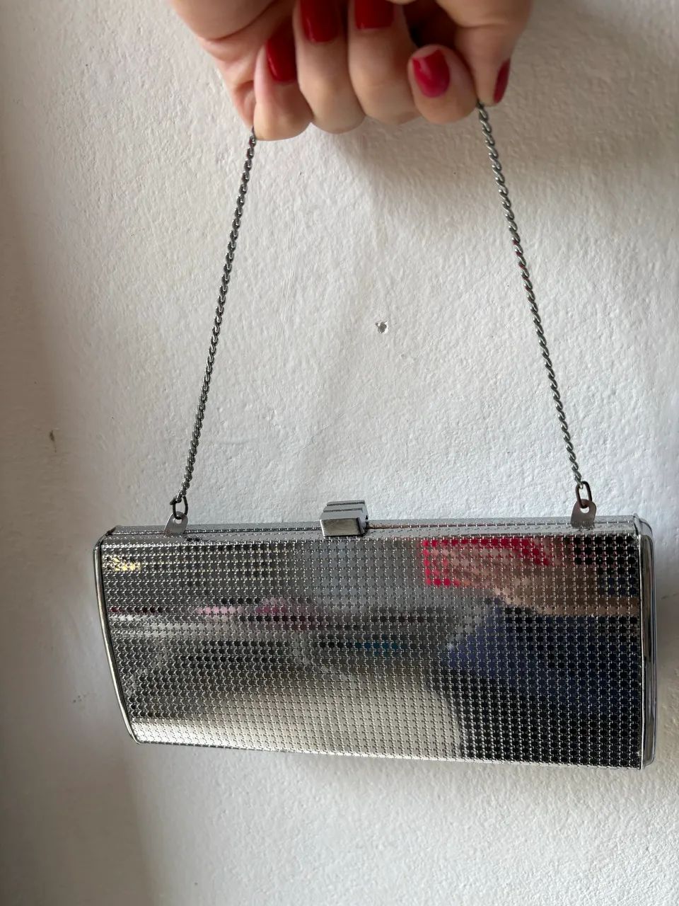 Bolsa de festa antiga prateada