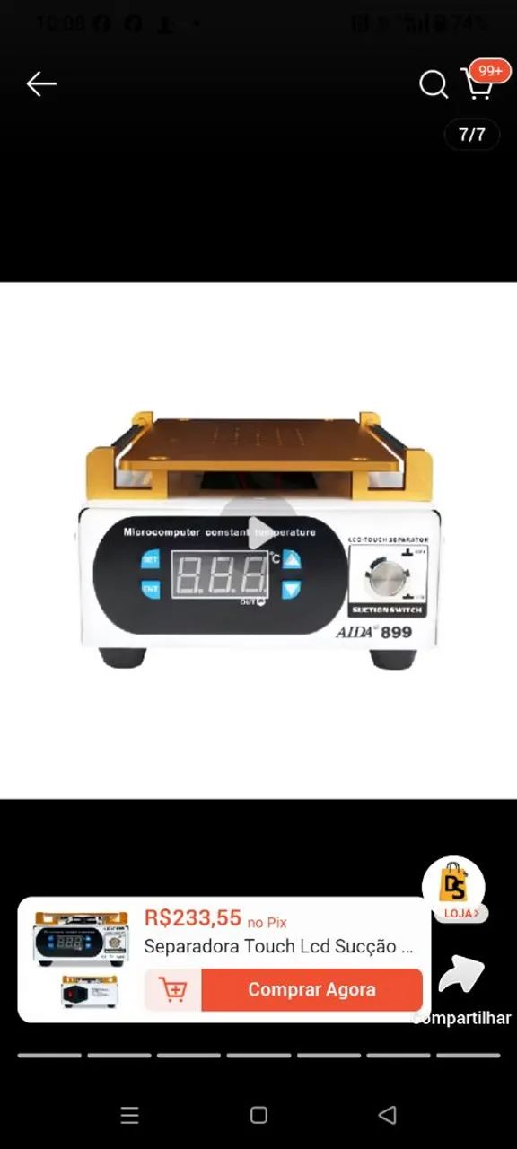 Separadora touch sucção LCD 899 110v/210v Bivolt. - Foto 2