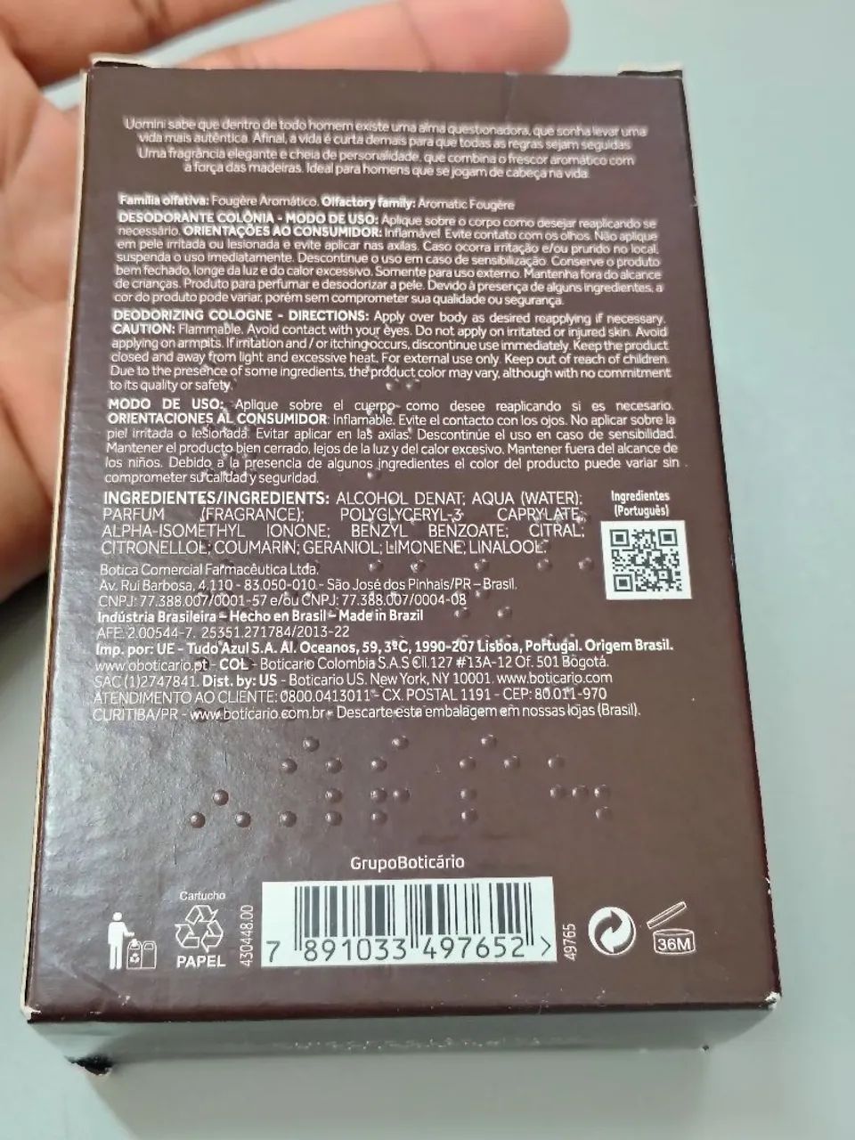 DESODORANTE COLÔNIA UOMINI (NUNCA USADO) - Foto 4