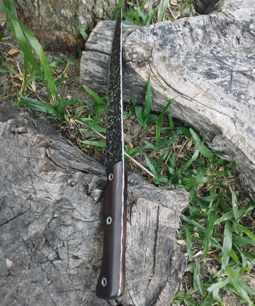 Faca Churrasqueiro Chefe Profissional em Aço Forjado com Cabo em Madeira - Foto 5