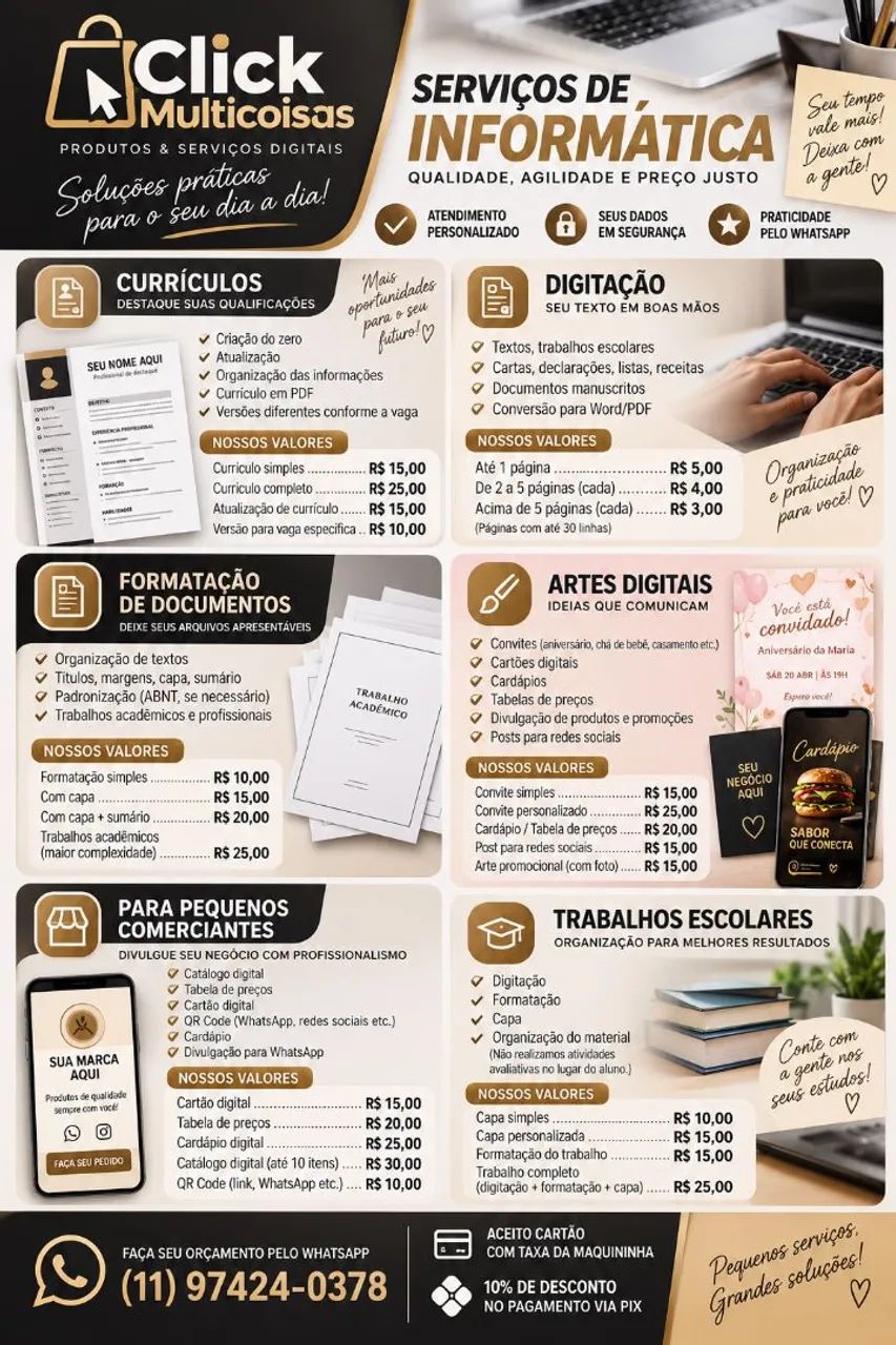 ? Serviços de Informática | Currículos, Digitação e Artes Digitais ?