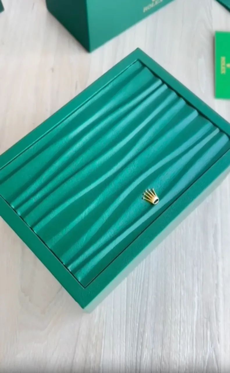 Caixa Rolex Verde de Madeira Completa - Foto 2