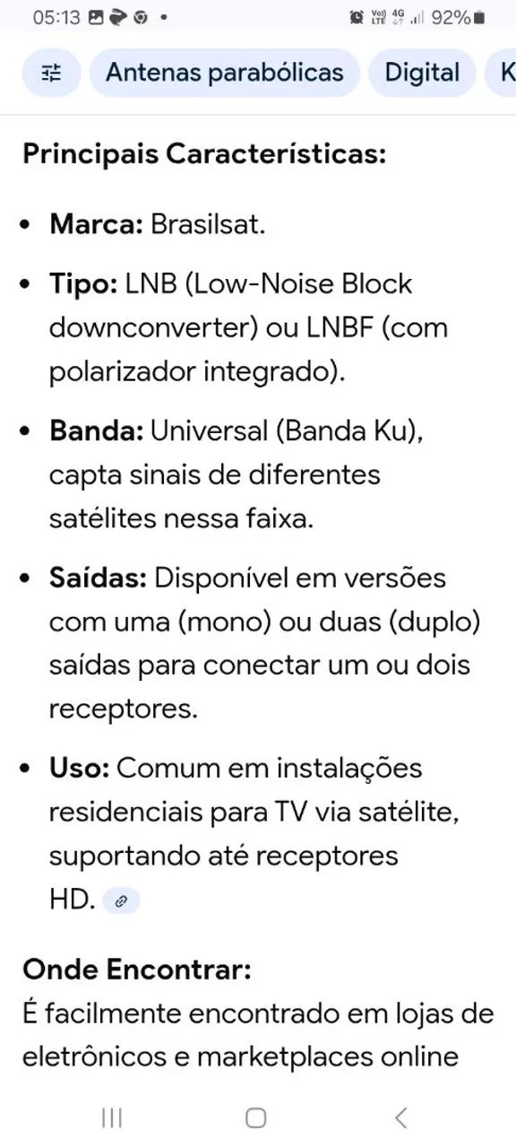 Lnbf Universal BrasilSat Duplo Banda KU  - Foto 5