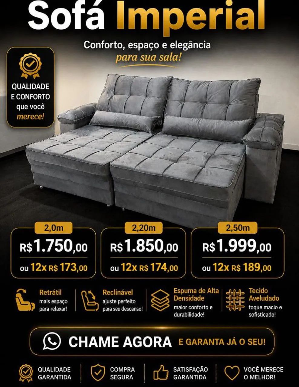 Sofá retrátil e reclinável Modular Lançamento; Pagamento no ato da entrega  - Foto 2