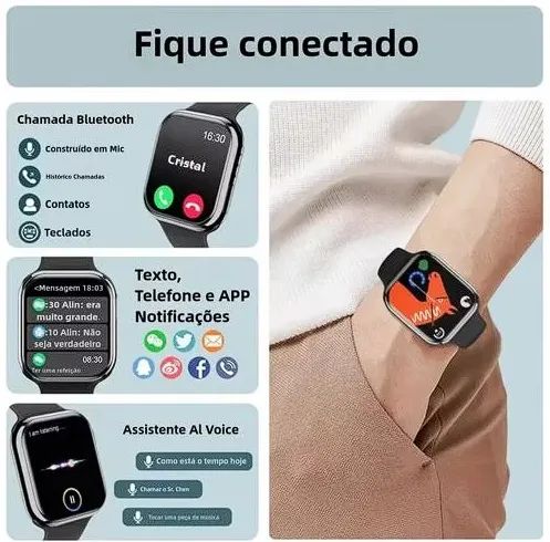 Lacrado AMOLED  Relógio Smartwatch X9 Pro 2 (IP68, NFC e assistente de voz) - Foto 5