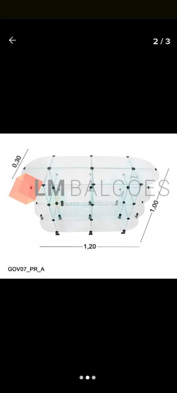 Balcao oval de vidro - Foto 3